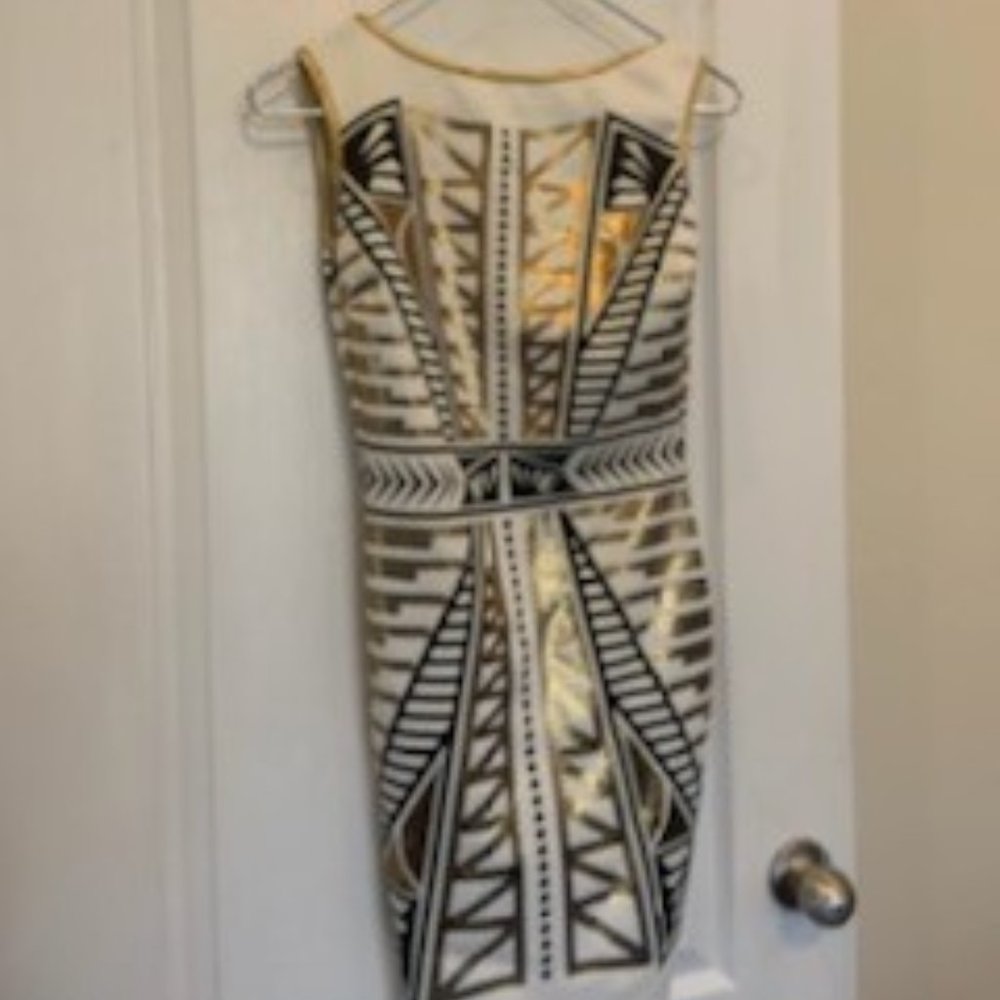 BABE Gold, Black & White Mini Dress